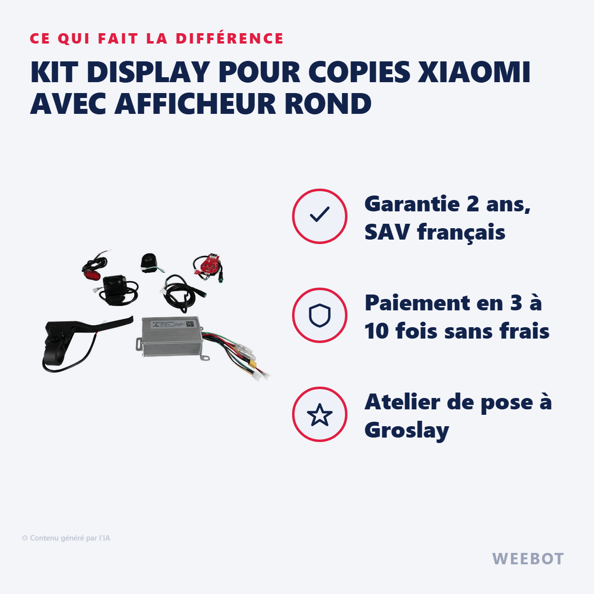 Kit Display pour Copies Xiaomi avec Afficheur Rond - Weebot