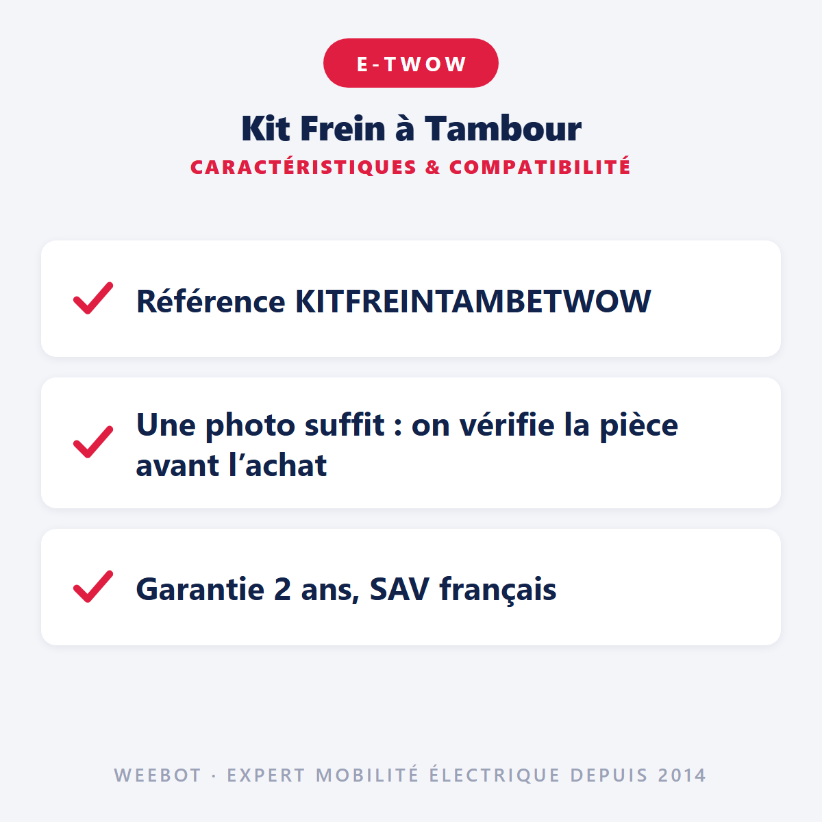 Kit Frein à Tambour : caractéristiques et compatibilité