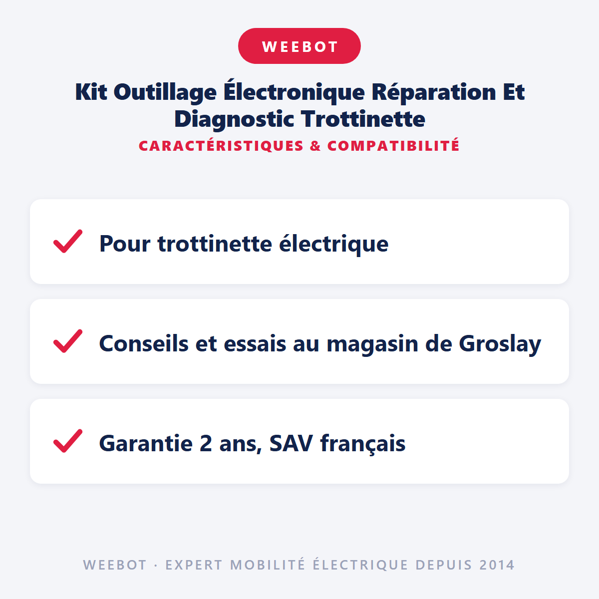 Kit Outillage Électronique Réparation Et Diagnostic Trottinette : caractéristiques et compatibilité