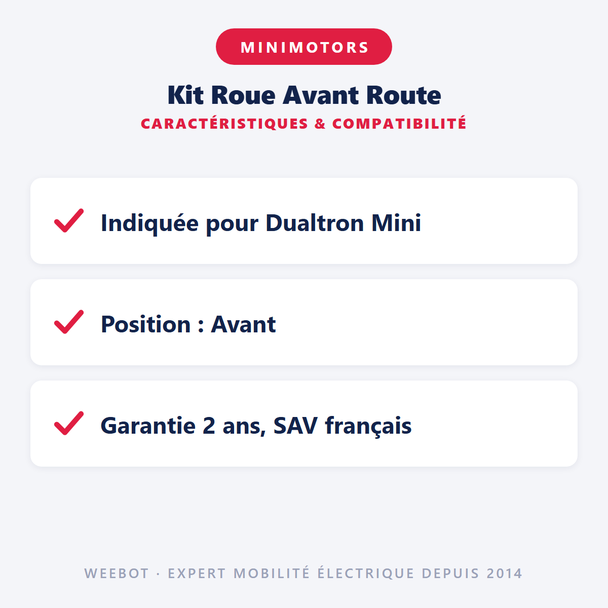 Kit Roue Avant Route : caractéristiques et compatibilité