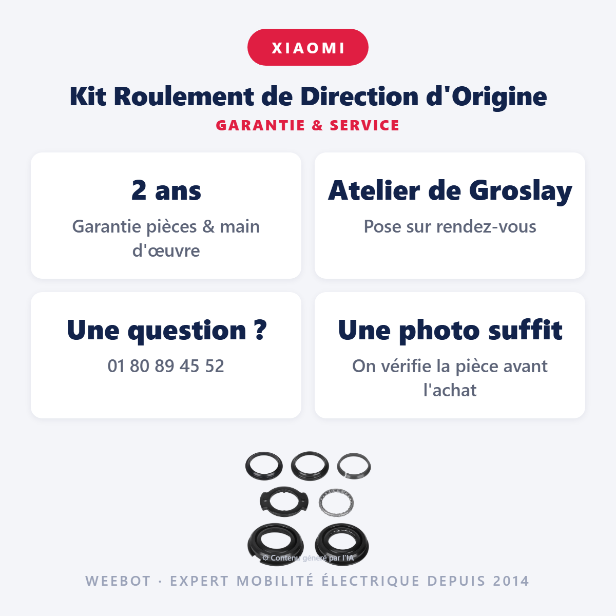 Kit Roulement de Direction d'Origine : garantie 2 ans et service après-vente