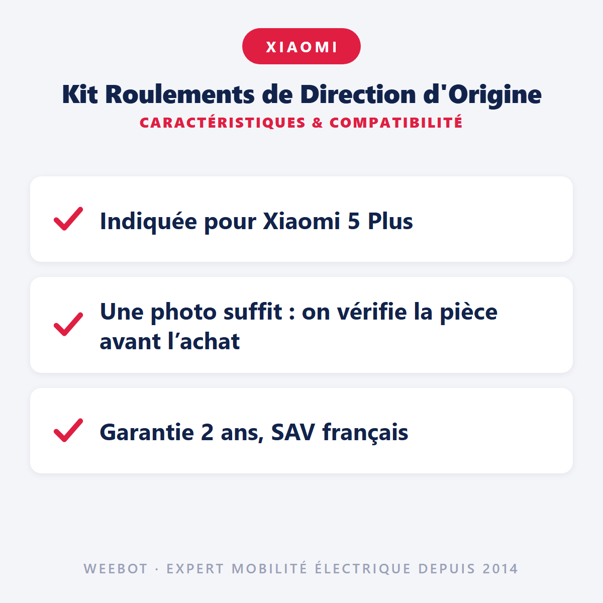 Kit Roulements de Direction d'Origine : caractéristiques et compatibilité