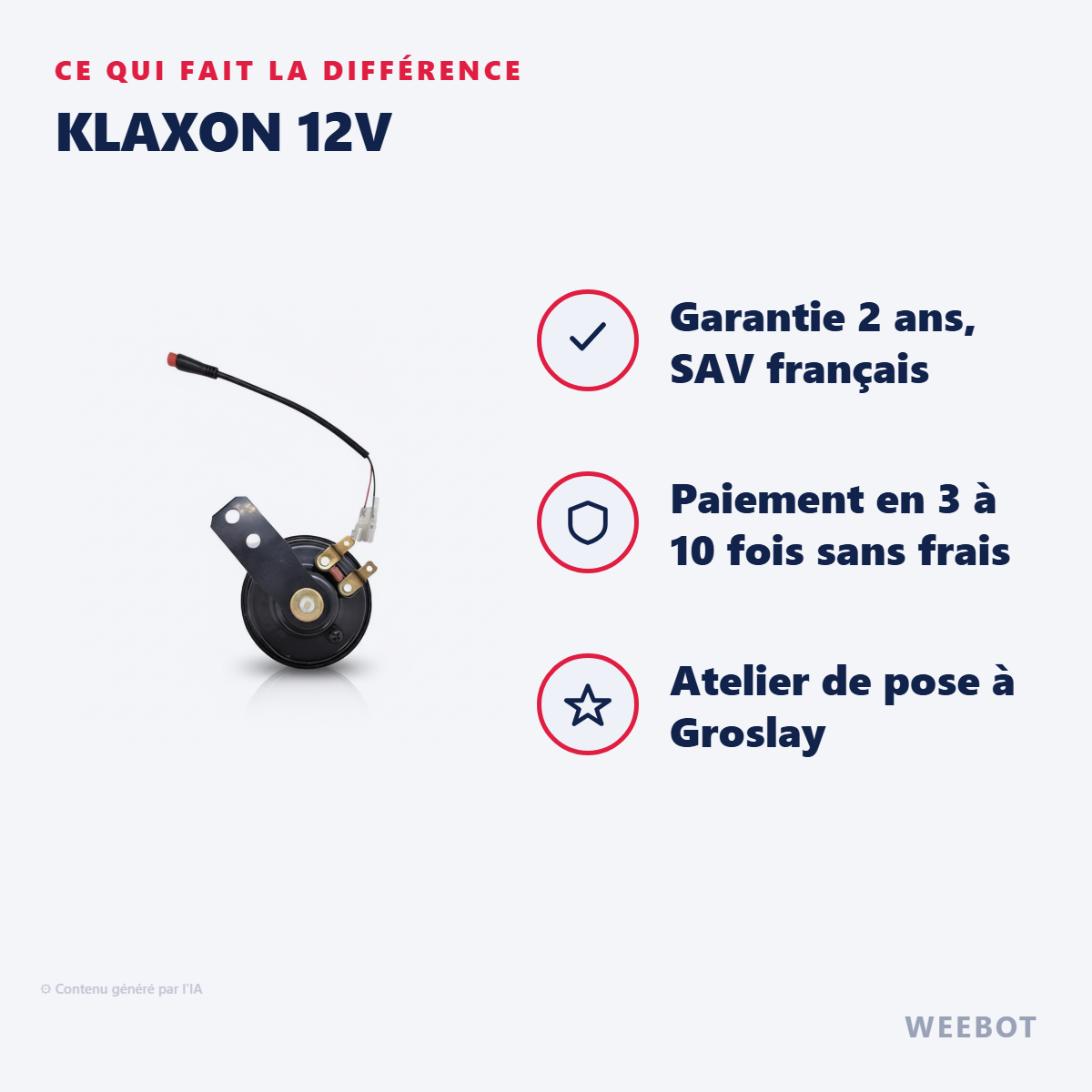 Klaxon 12V : les points forts