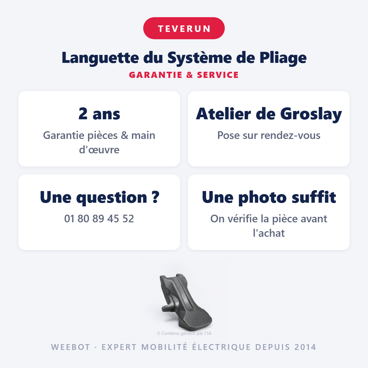 Languette du Système de Pliage pour Trottinette Electrique Teverun Fighter Mini - Weebot