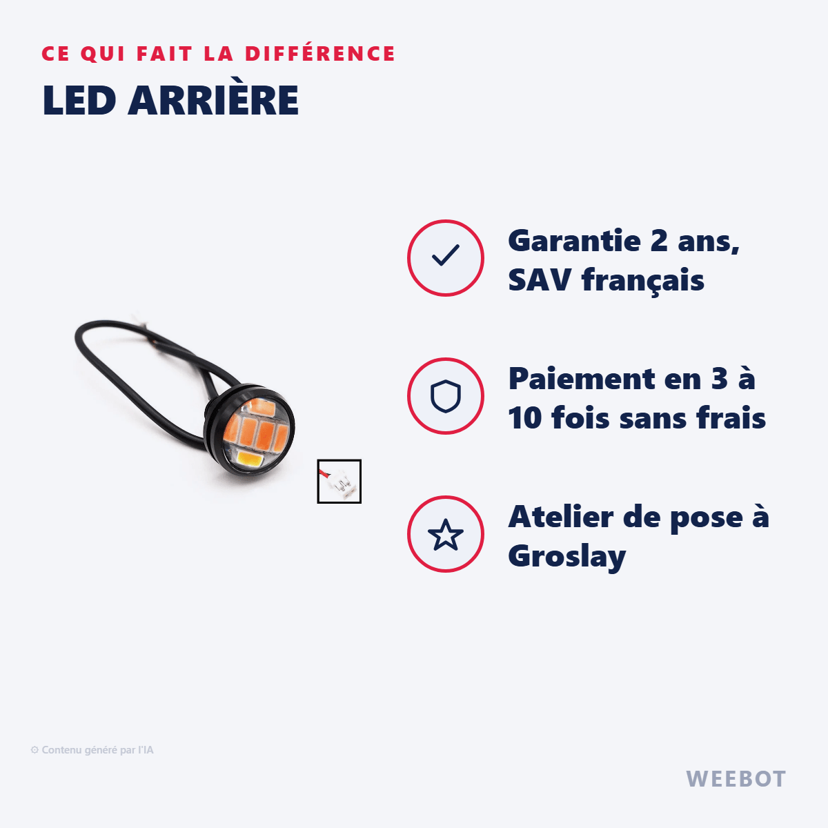 LED Arrière pour Trottinette Électrique Dualtron Aminia - Weebot