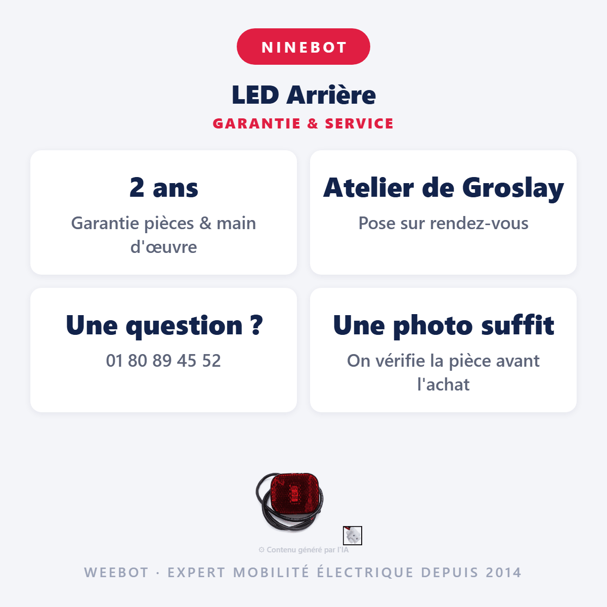 LED Arrière pour Trottinette Électrique Ninebot Segway Max G2 - Weebot