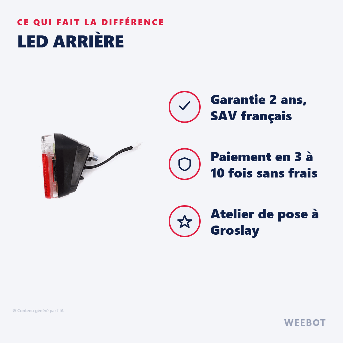 LED Arrière pour Trottinette Électrique Ocean Drive X9 - Weebot