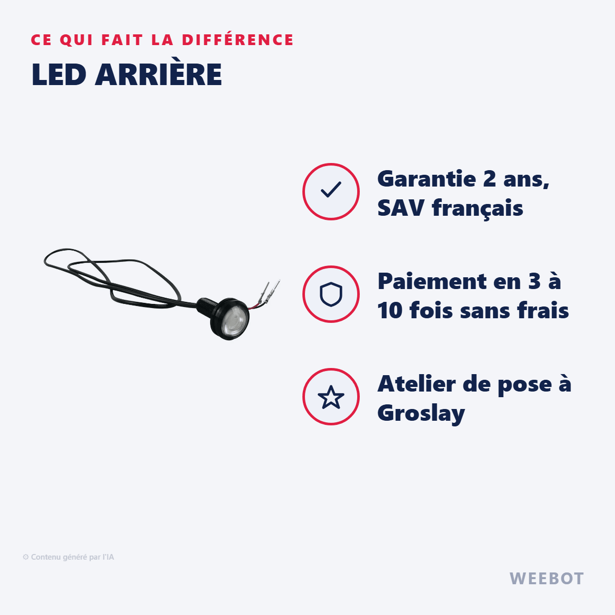 LED Arrière pour Trottinette Électrique Tous Modèles Z (blanche) - Weebot