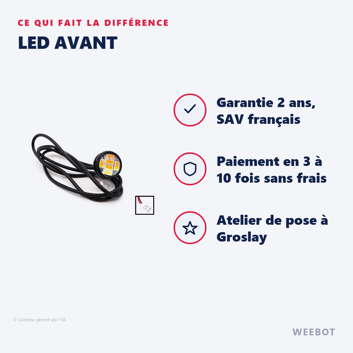 LED Avant pour Trottinette Électrique Dualtron Aminia - Weebot