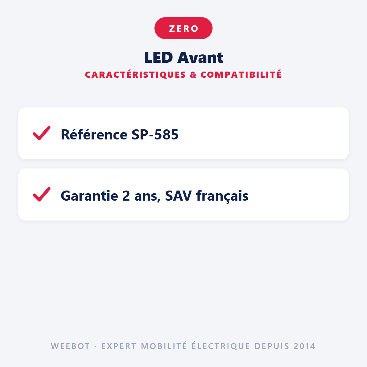 LED Avant pour Trottinette Électrique Tous Modèles Z (jaune) - Weebot