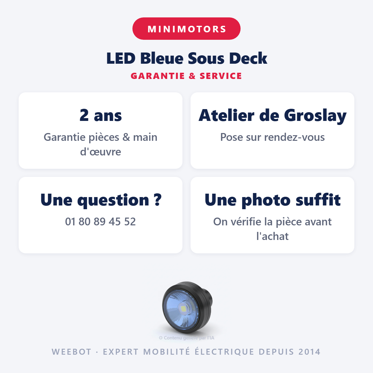 LED Bleue Sous Deck : garantie 2 ans et service après-vente