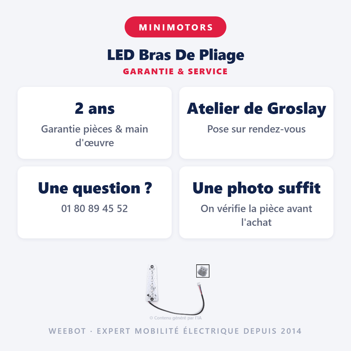 LED Bras De Pliage pour Trottinette Électrique Dualtron Achilleus 2024 - Weebot