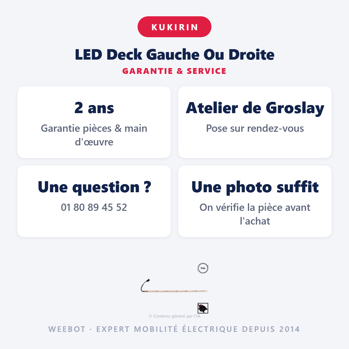 LED Deck Gauche Ou Droite pour Trottinette Électrique Kukirin G2 Master - Weebot