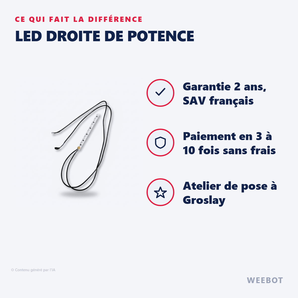 Led droite de Potence pour Trottinette Électrique Dualtron City - Weebot