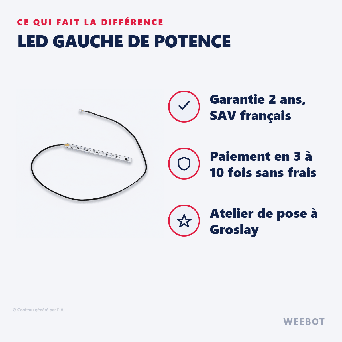 Led gauche de Potence pour Trottinette Électrique Dualtron City - Weebot