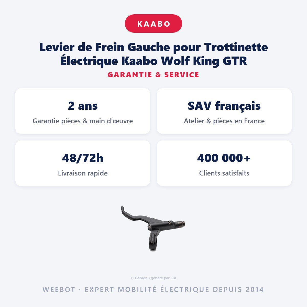 Levier de Frein Gauche pour Trottinette Électrique Kaabo Wolf King GTR - Weebot