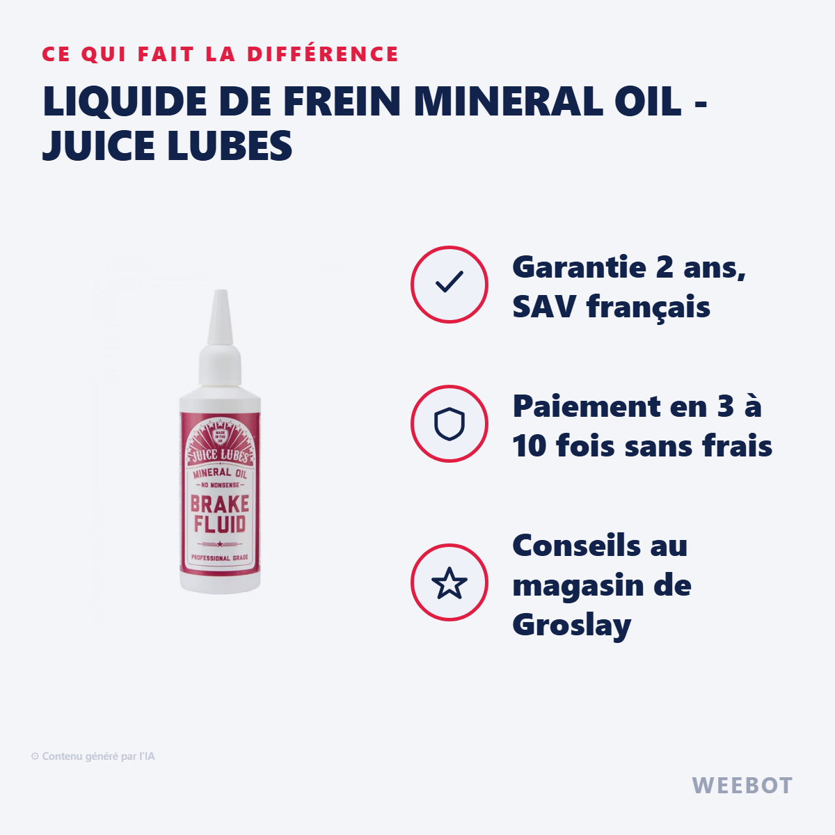 Liquide de Frein Mineral Oil - Juice Lubes : les points forts
