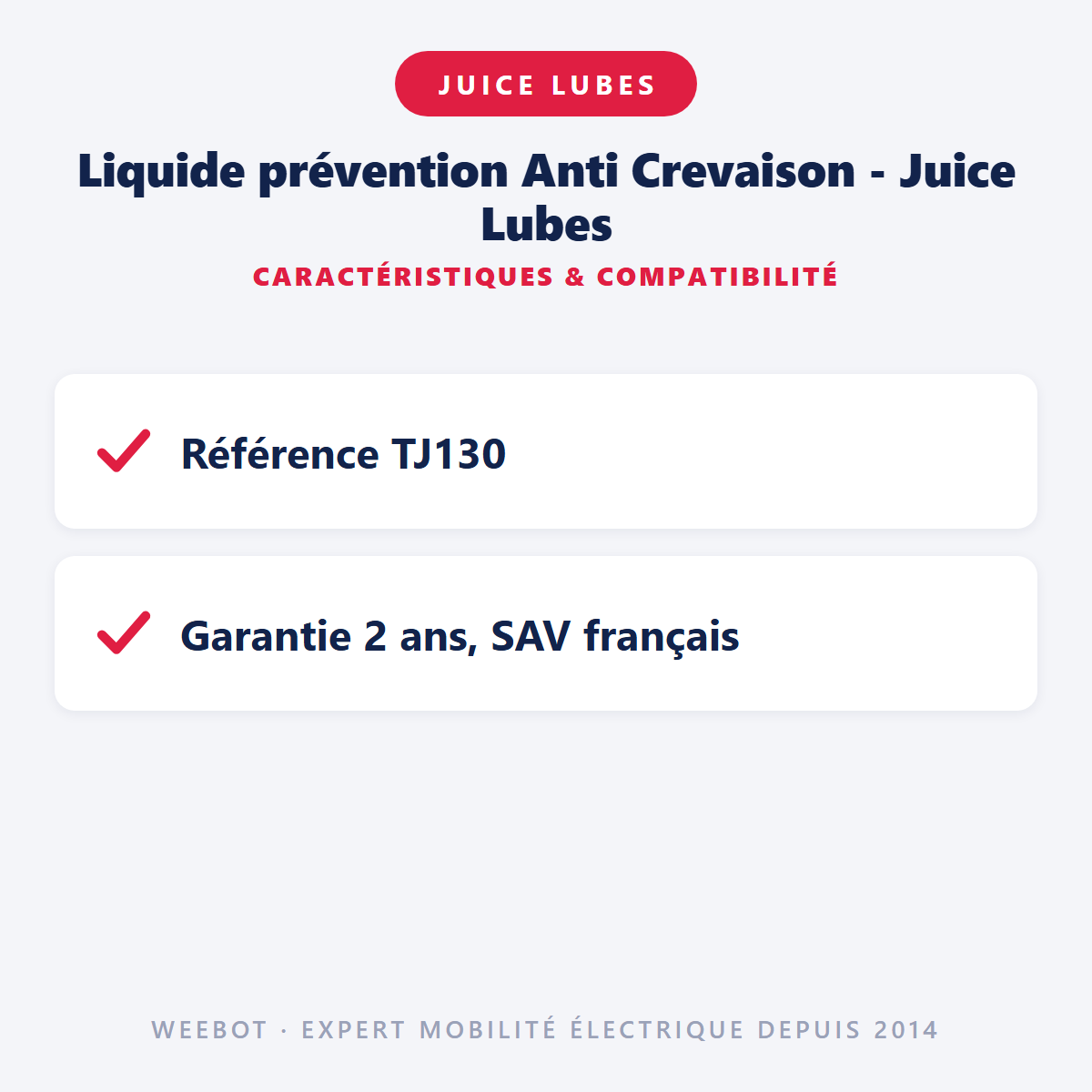 Liquide prévention Anti Crevaison - Juice Lubes : caractéristiques et compatibilité