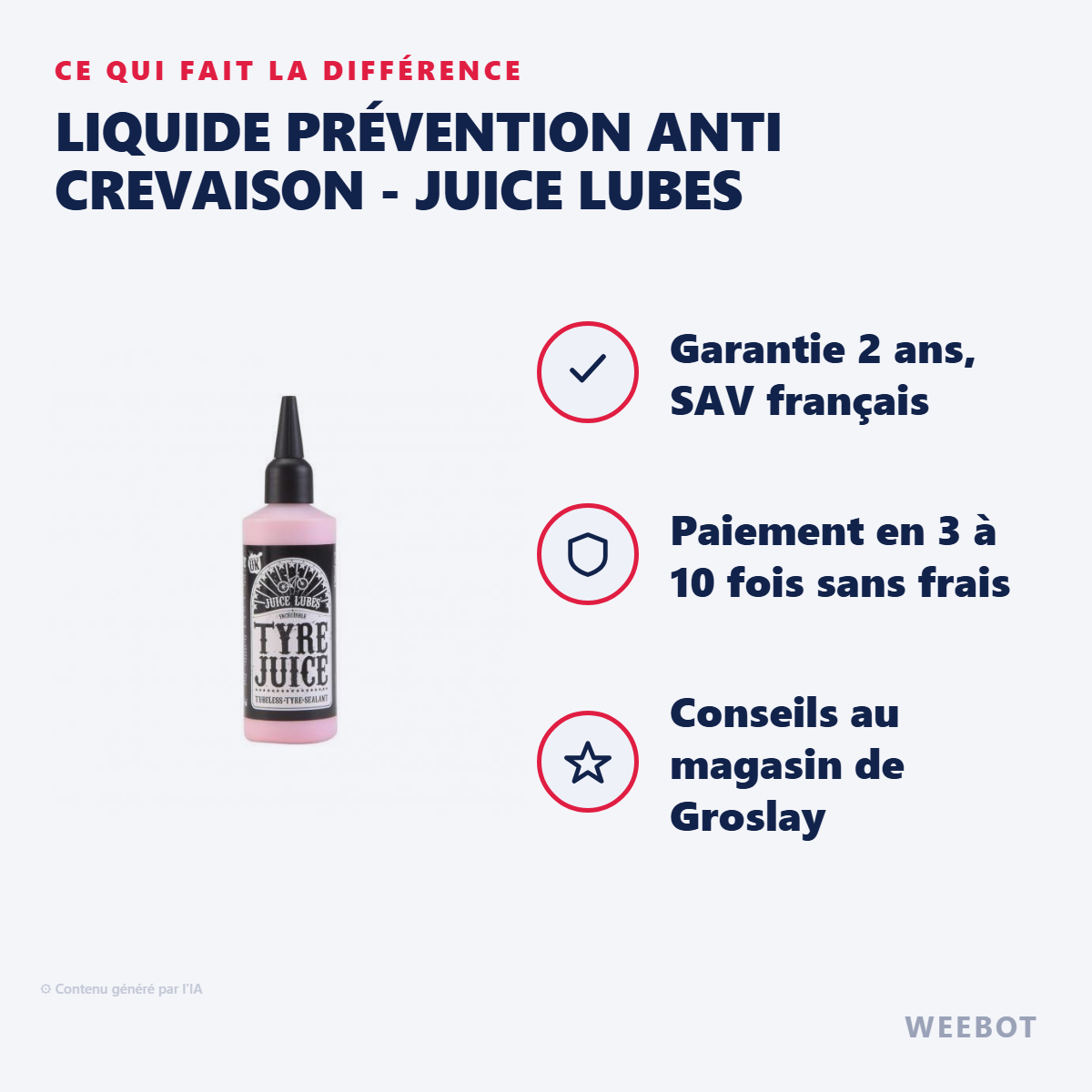 Liquide prévention Anti Crevaison - Juice Lubes : les points forts