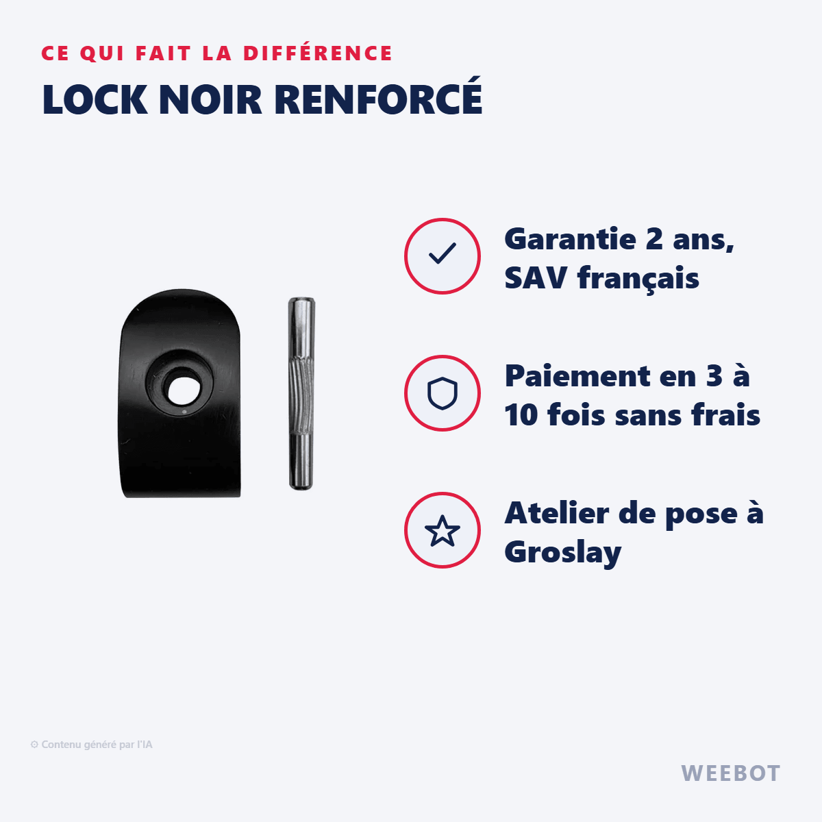 Lock Noir Renforcé pour Trottinette Électrique Xiaomi M365 & M365 Pro - Weebot