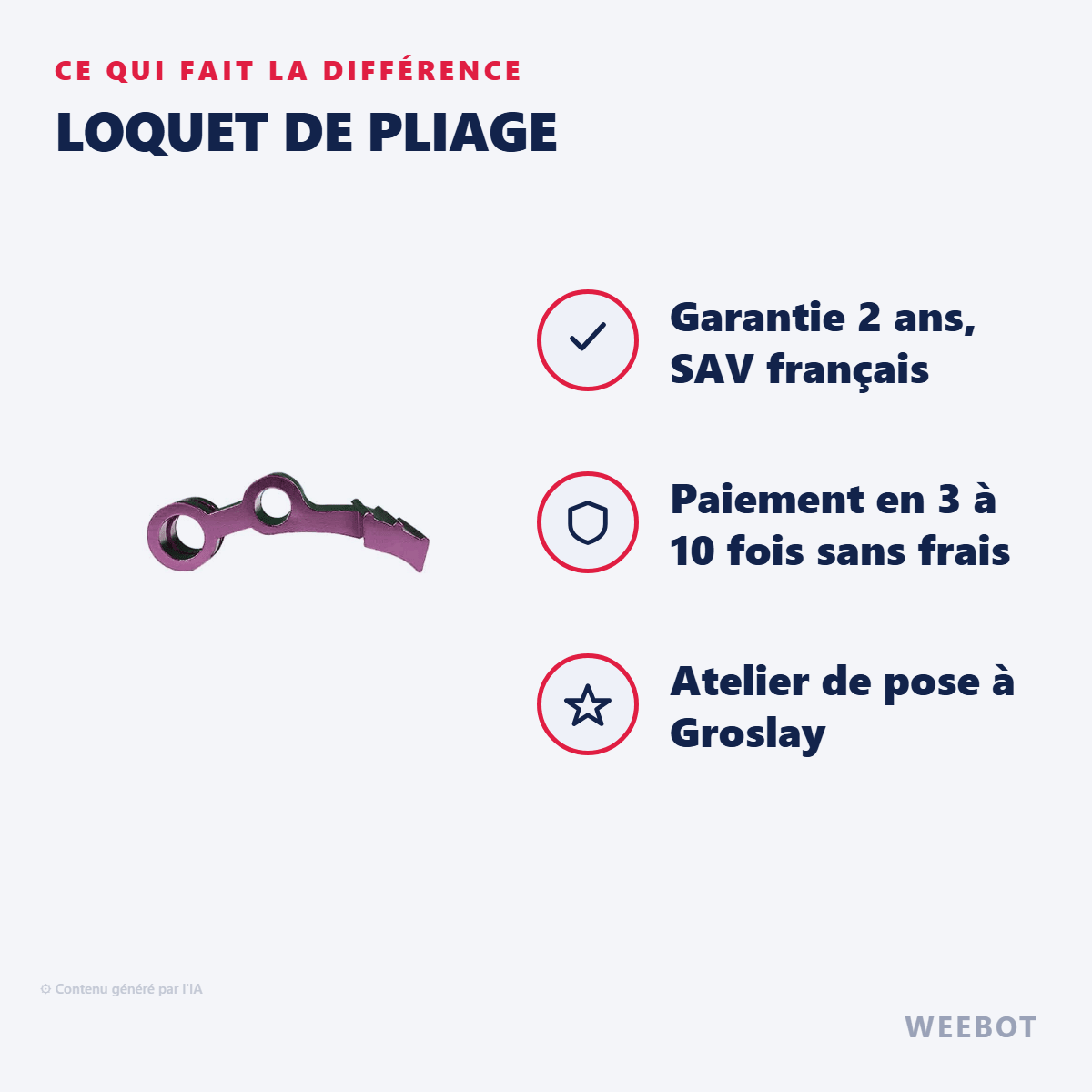Loquet de Pliage pour Trottinette Électrique Kugoo S1 - Weebot