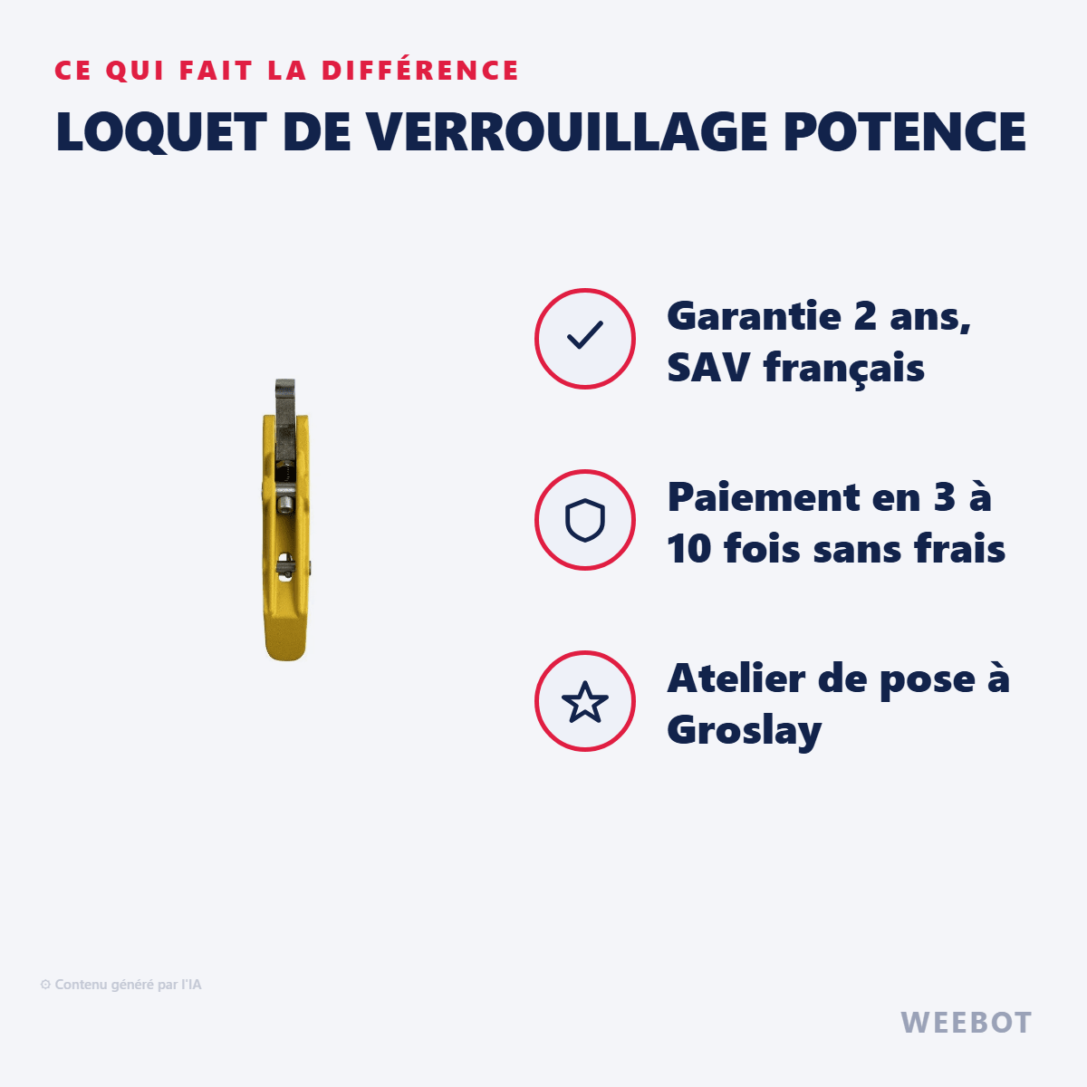 Loquet de Verrouillage Potence pour Trottinette Électrique Vsett 10+ - Weebot