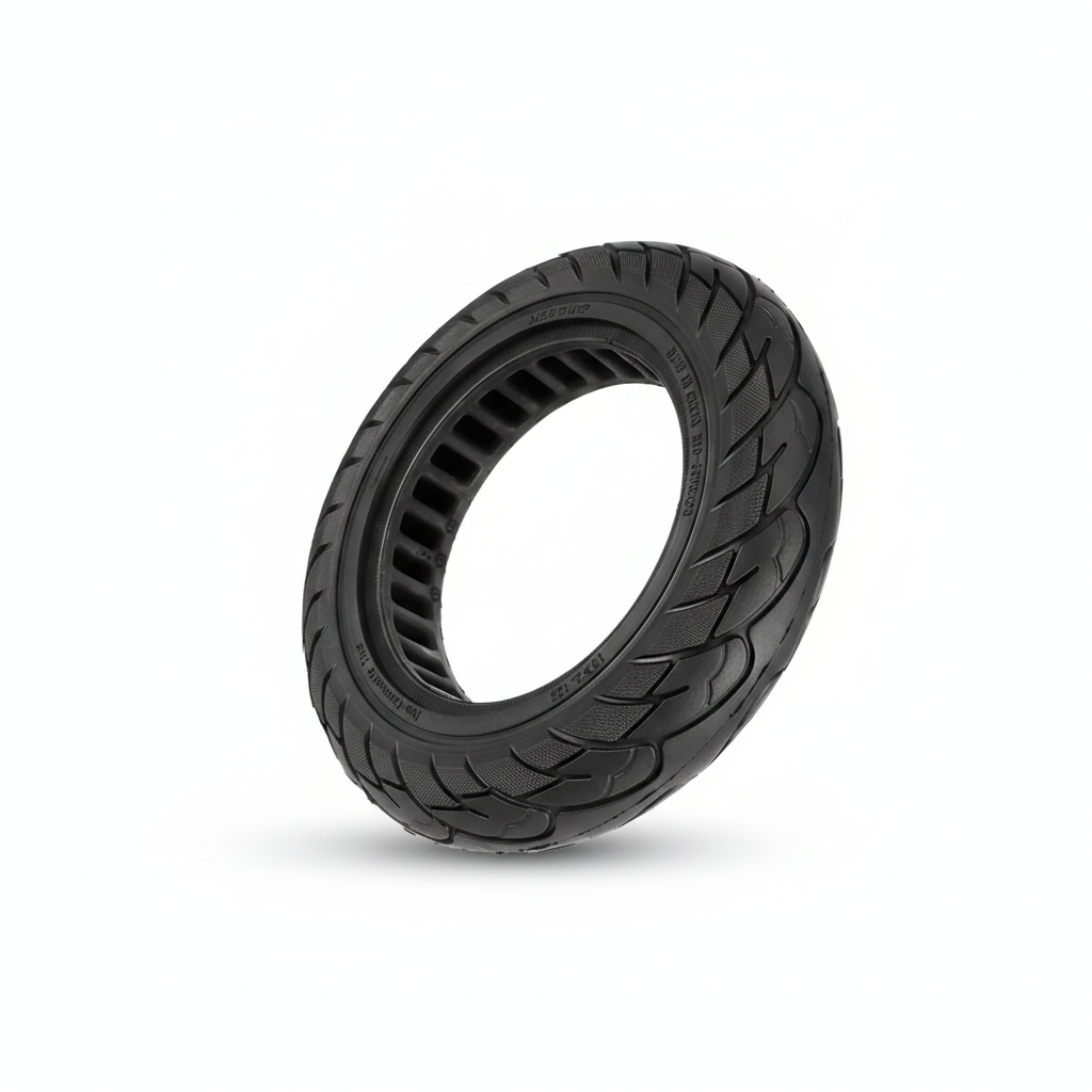 Lot de 2 Pneus Pleins Alvéolés 10 Pouces Rainure 36 mm Noir, vue 2