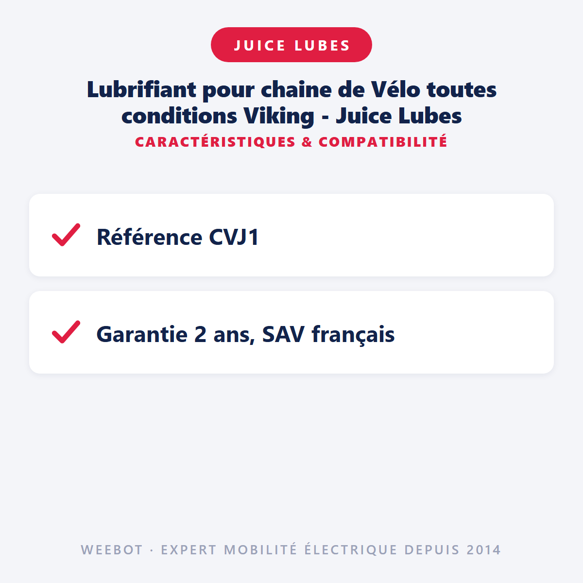 Lubrifiant pour chaine de Vélo toutes conditions Viking - Juice Lubes : caractéristiques et compatibilité