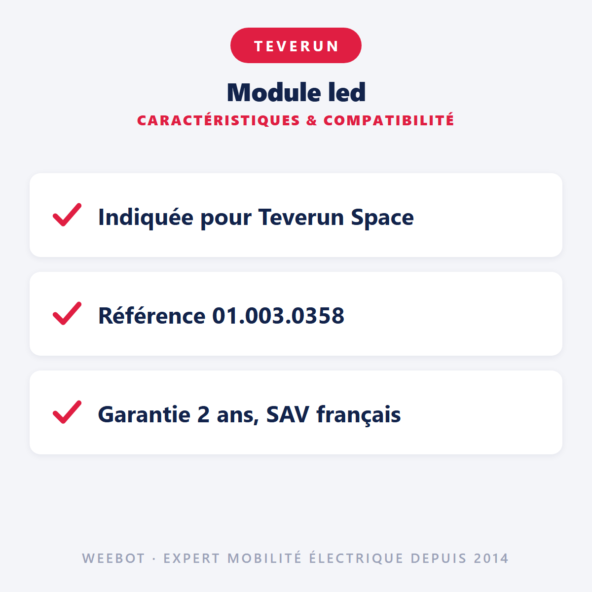 Module led pour Trottinette Électrique Teverun Space - Weebot