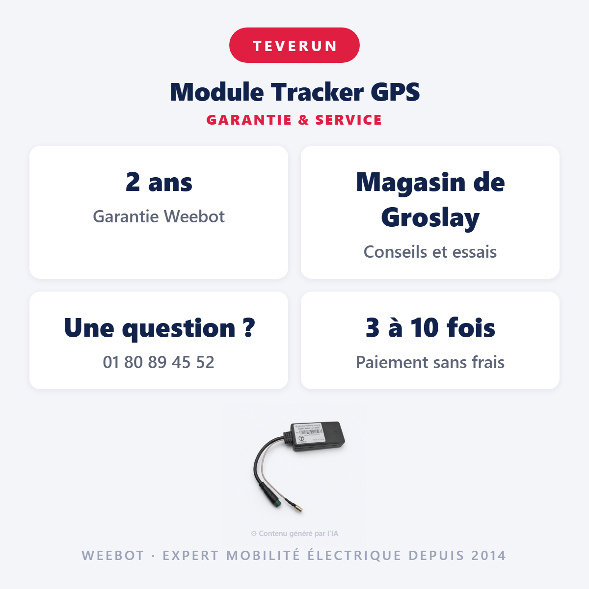 Module Tracker GPS : garantie 2 ans et service après-vente