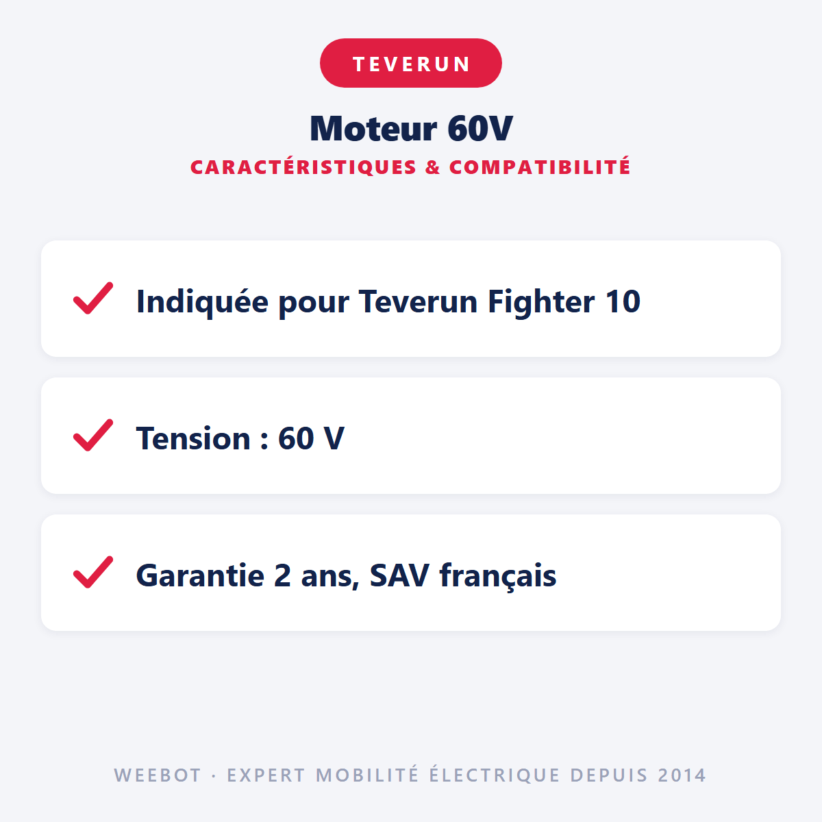 Moteur 60V pour Trottinette Electrique Teverun Fighter 10 et 10+ - Weebot