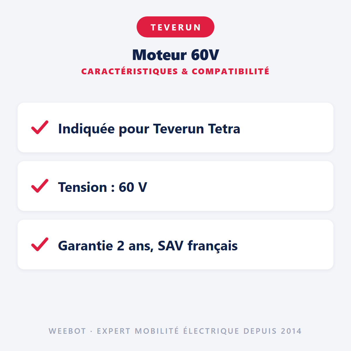 Moteur 60V pour Trottinette Electrique Teverun Tetra - Weebot