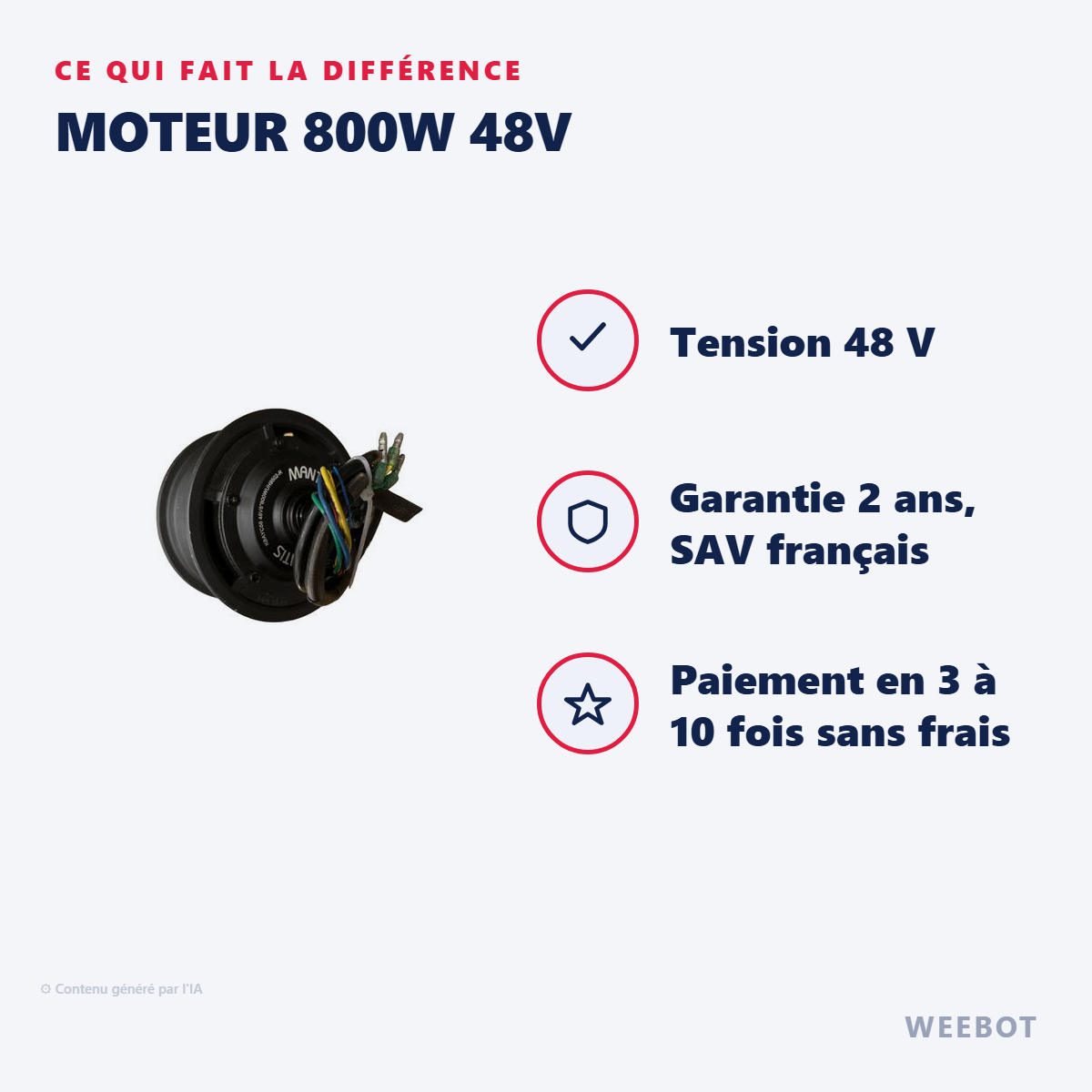 Moteur 800W 48V : les points forts