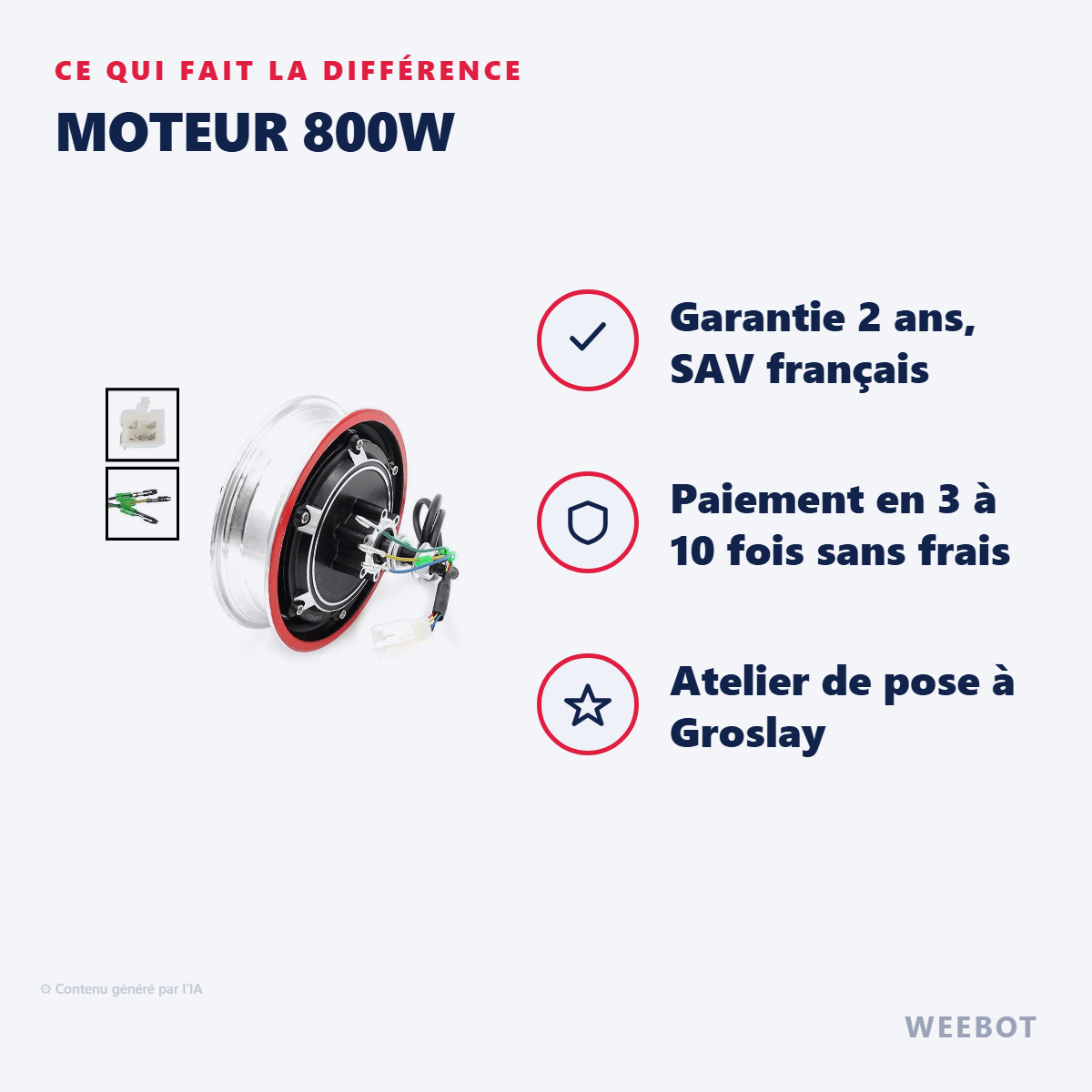 Moteur 800W pour Trottinette Électrique Kugoo M4 Pro - Weebot