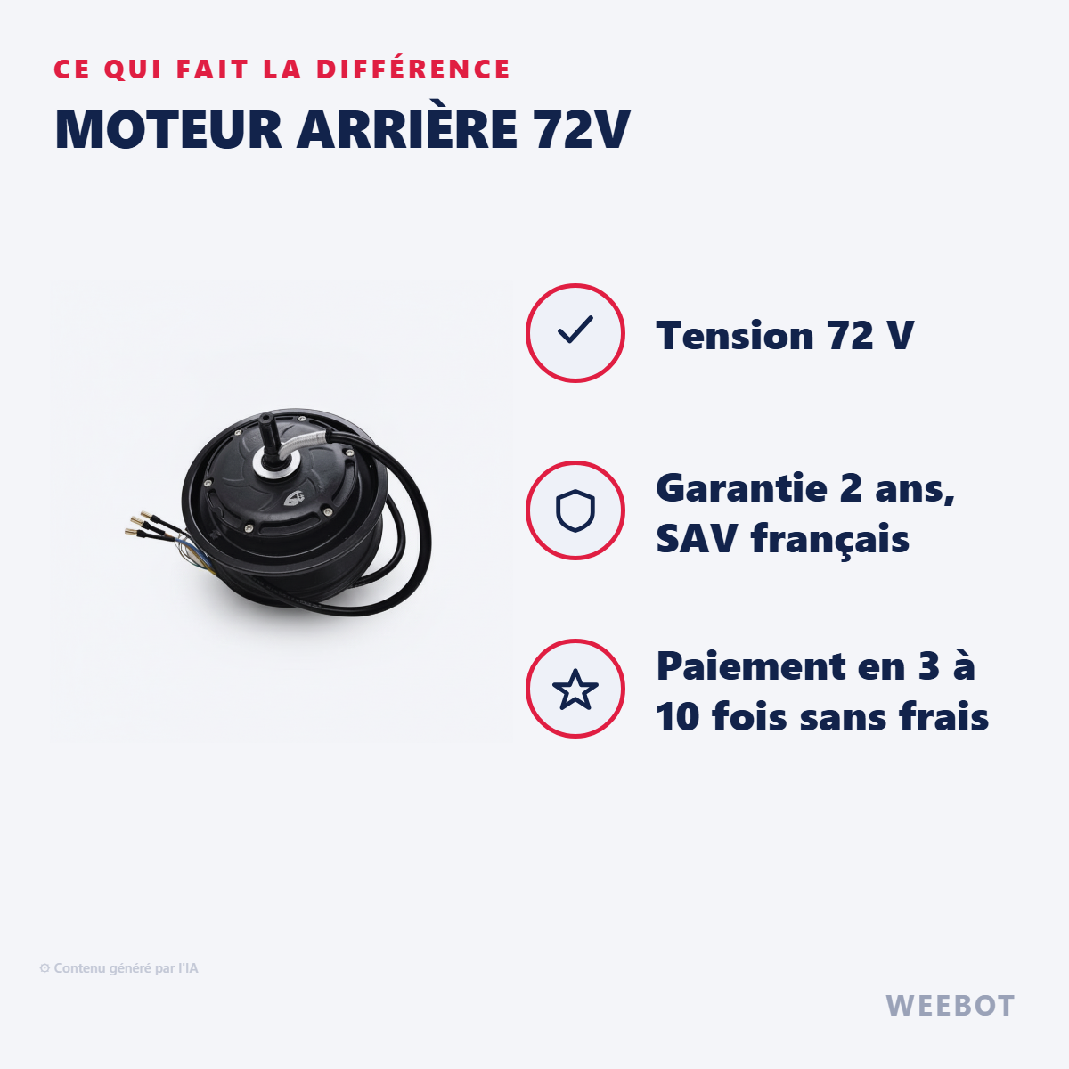 Moteur Arrière 72V : les points forts