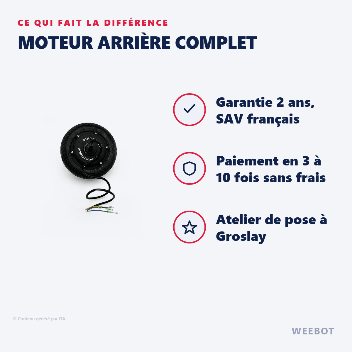 Moteur Arrière Complet pour Trottinette Électrique Speedway Mini 4 Pro - Weebot
