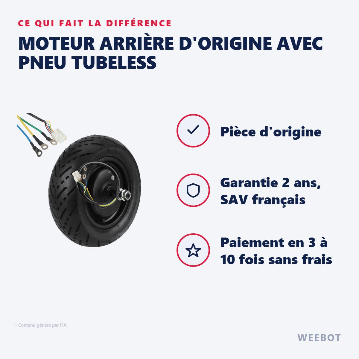 Moteur Arrière d'Origine avec Pneu Tubeless : les points forts