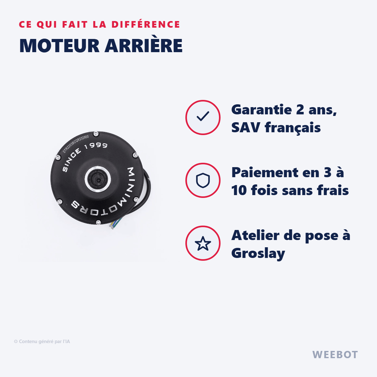 Moteur Arrière pour Trottinette Électrique Dualtron Thunder / Ultra - Weebot