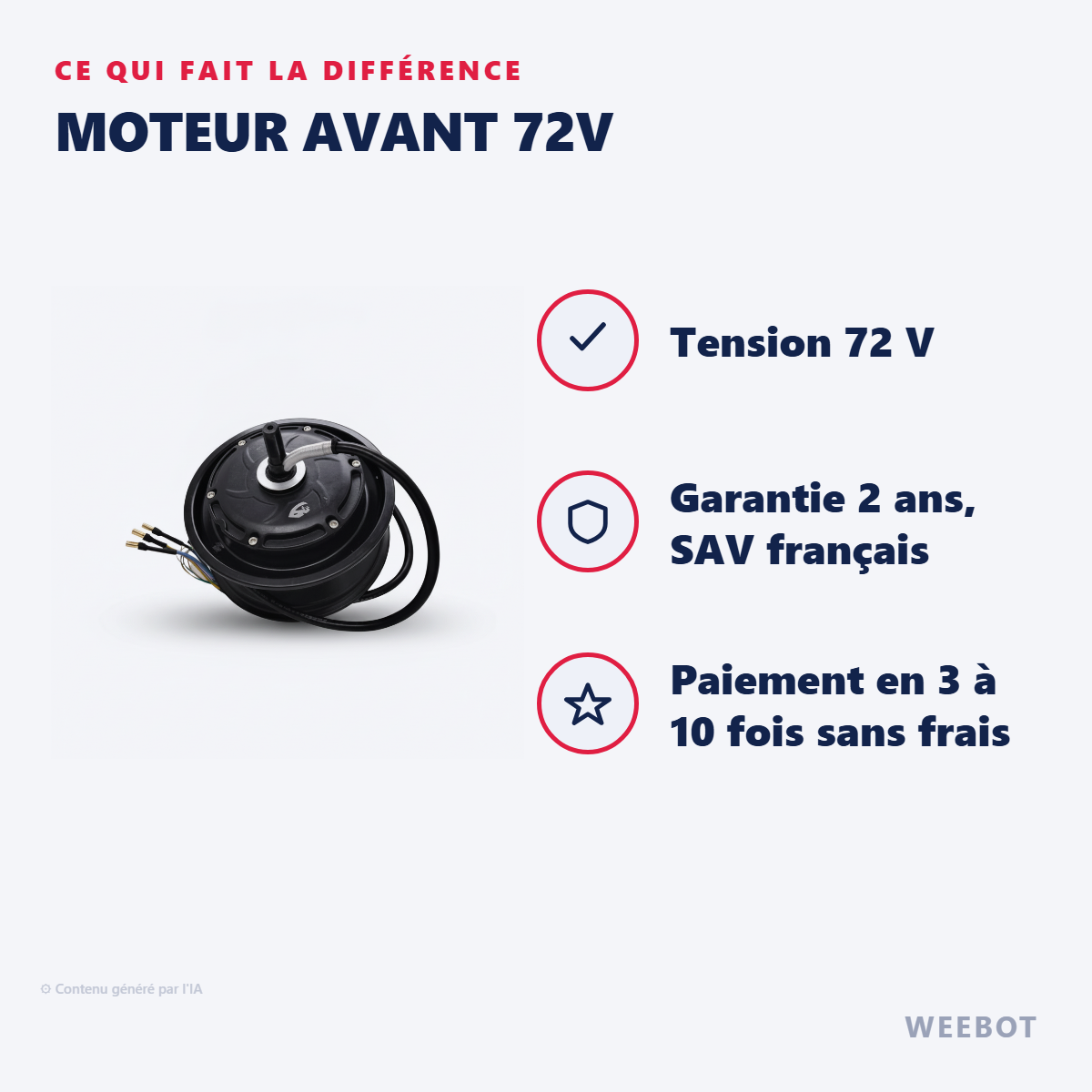 Moteur Avant 72V : les points forts