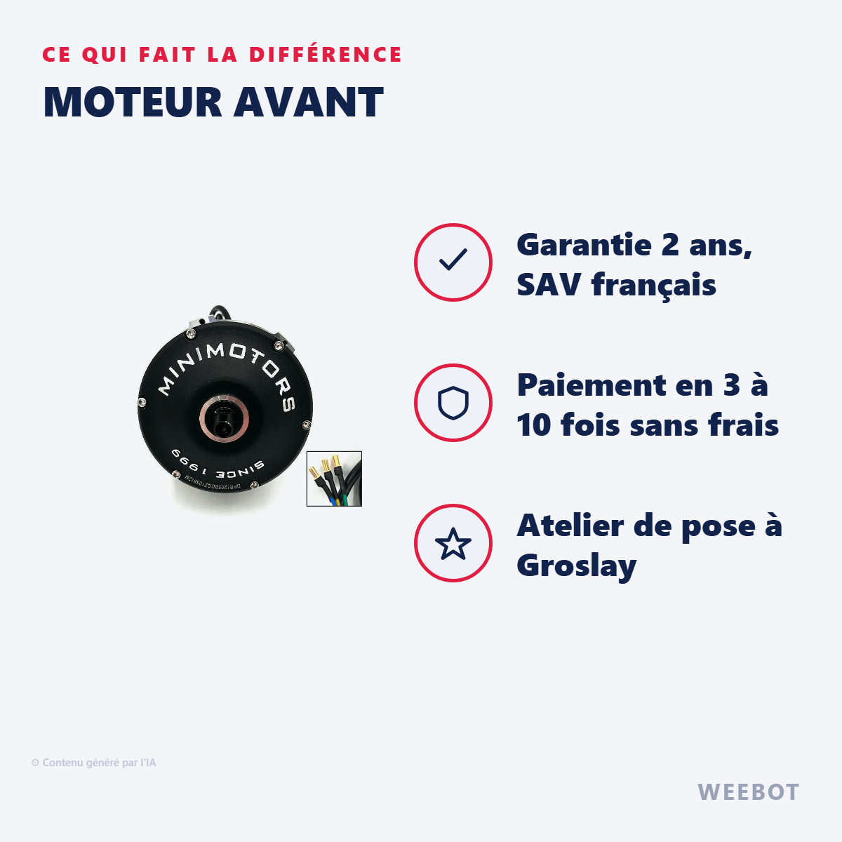 Moteur Avant pour Trottinette Électrique Dualtron Pop - Weebot