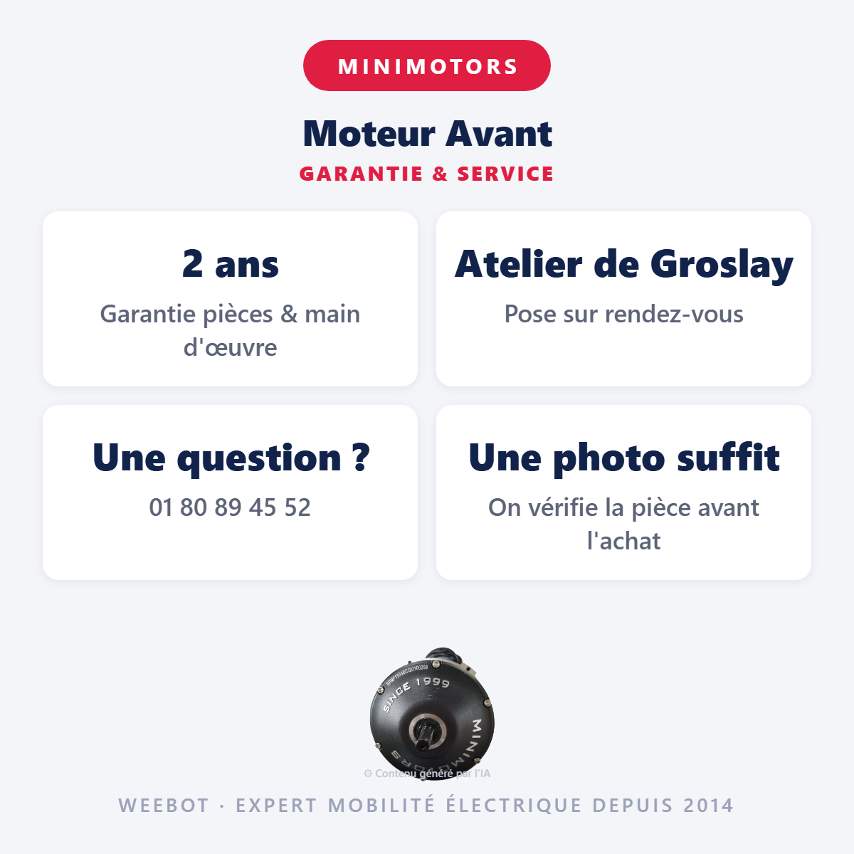 Moteur Avant : garantie 2 ans et service après-vente