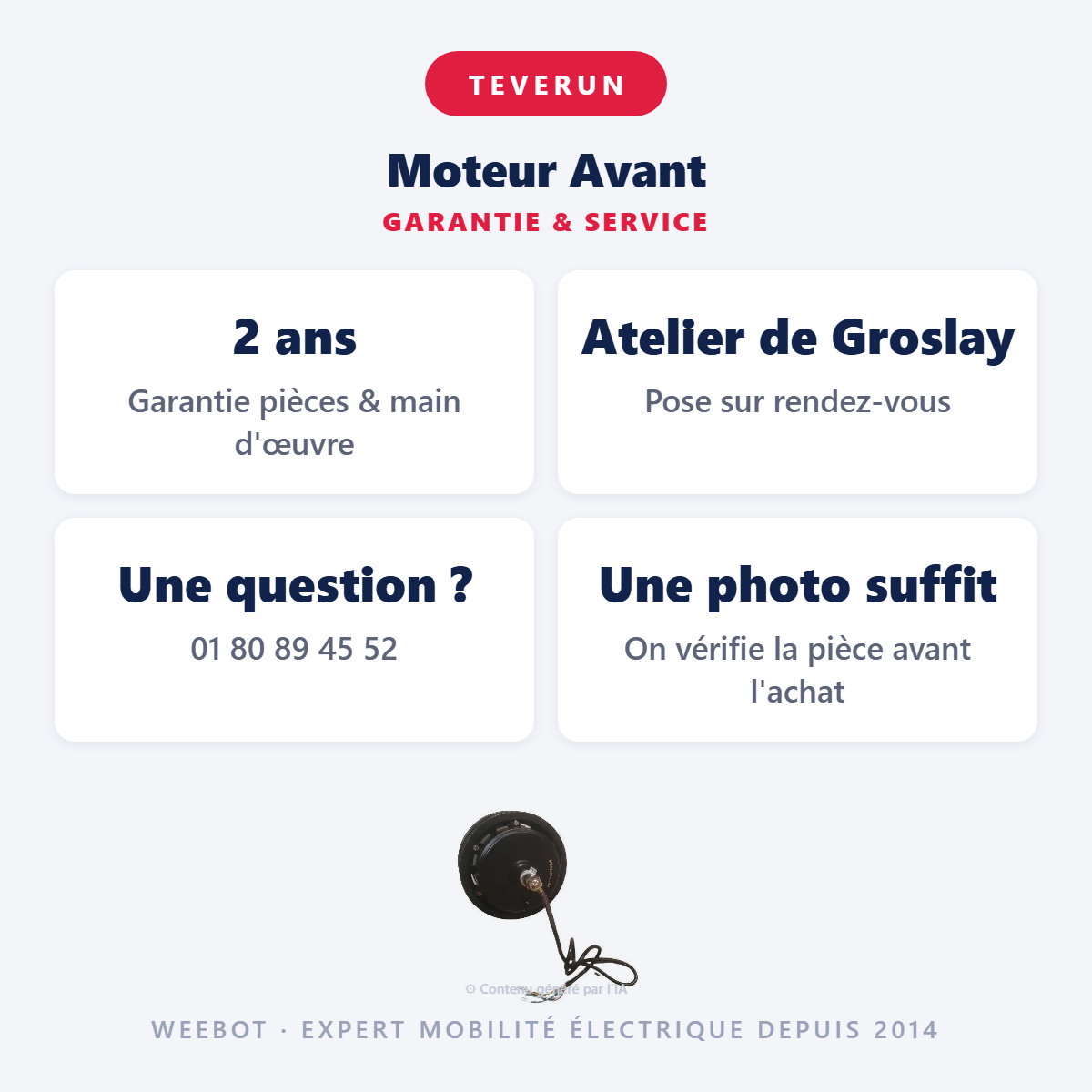 Moteur Avant : garantie 2 ans et service après-vente