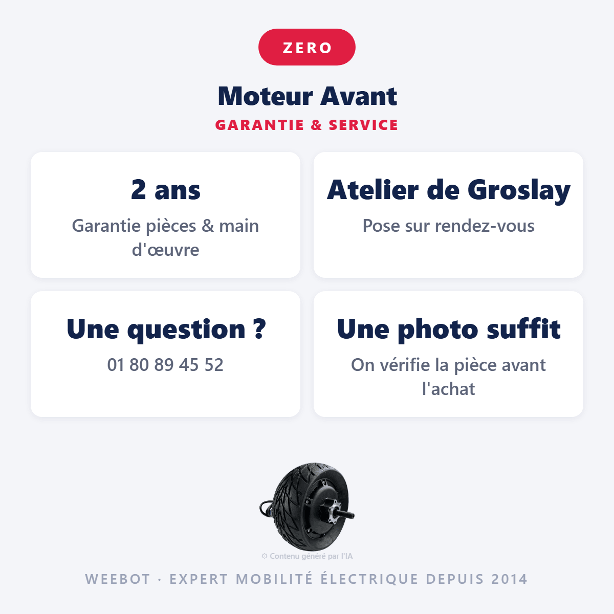 Moteur Avant pour Trottinette Électrique Z8X - Weebot