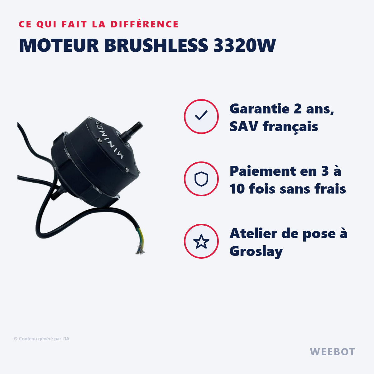 Moteur Brushless 3320W : les points forts