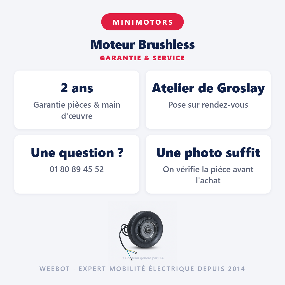 Moteur Brushless : garantie 2 ans et service après-vente