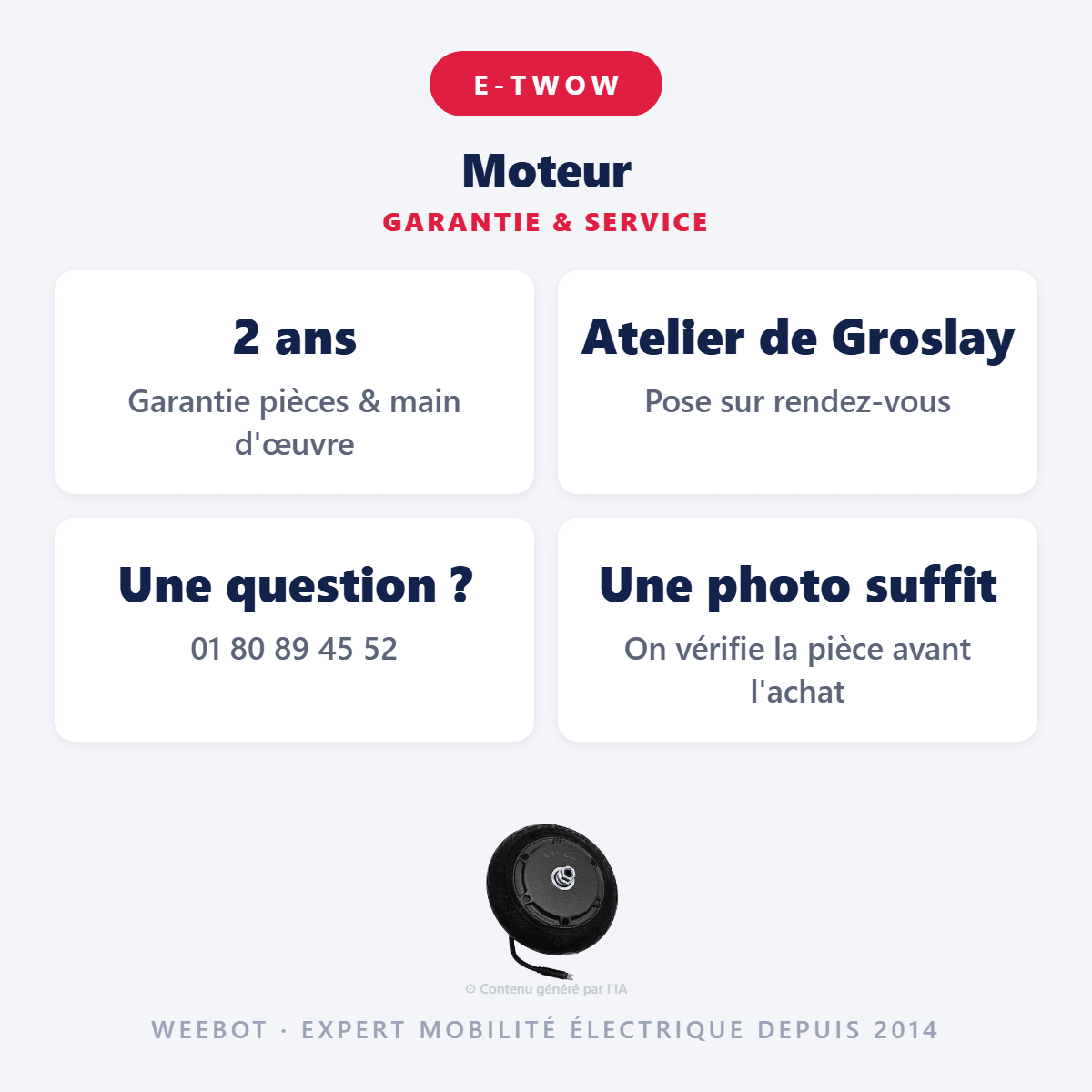 Moteur pour Trottinette Électrique Etwow - couleur gris - Weebot
