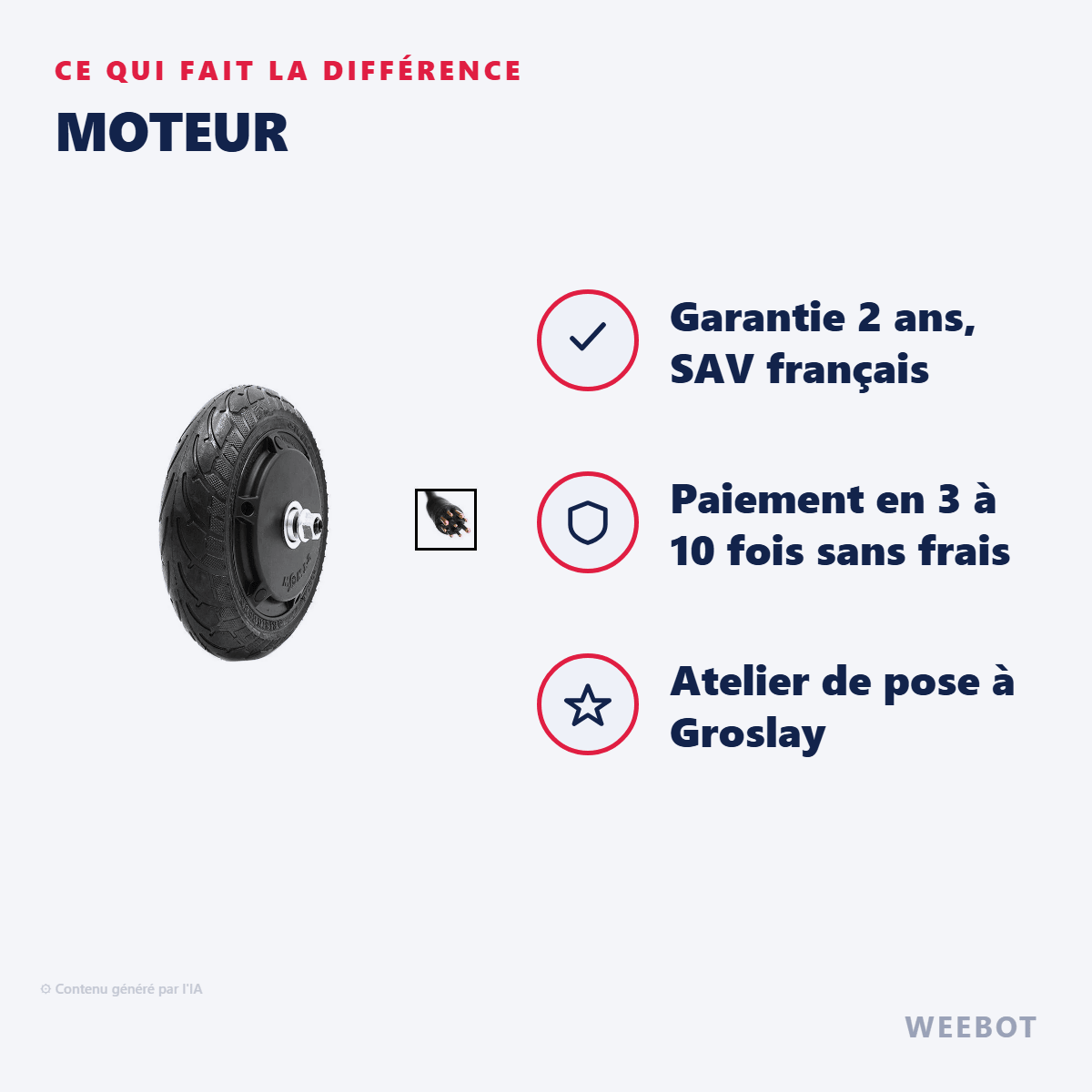 Moteur pour Trottinette Électrique Etwow – Couleur Noir - Weebot