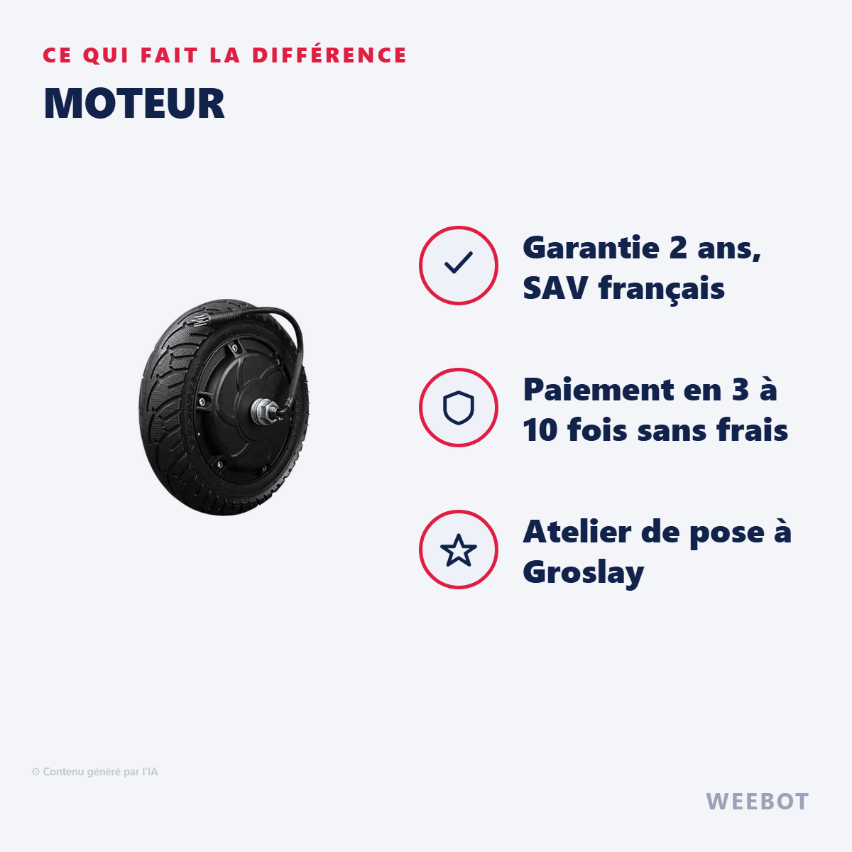 Moteur pour Trottinette Électrique Kugoo S1 / S2 / S3 - Weebot