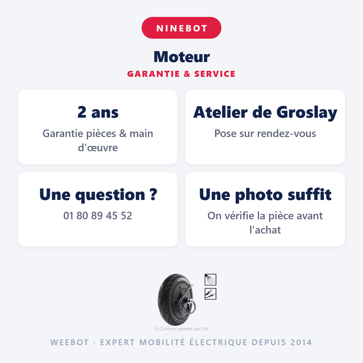 Moteur pour Trottinette Électrique Ninebot Segway F2 / F2+ - Weebot