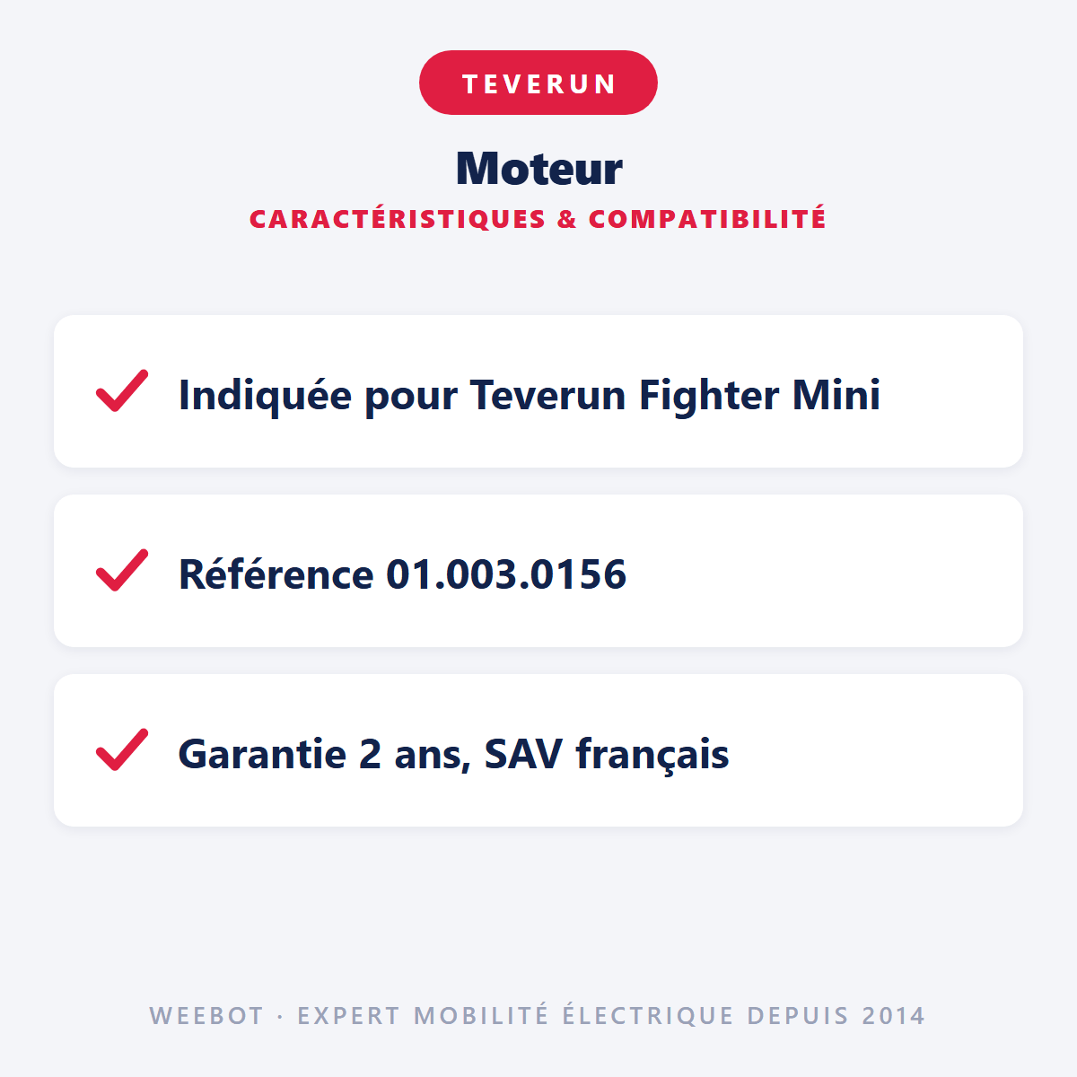 Moteur pour Trottinette Electrique Teverun Fighter Mini V2 - 2024 - Weebot